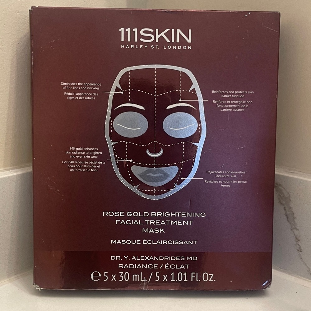 111SKIN Rose Gold Brightening Facial Treatment Mask, 5 Pack, Exp. 4/18/28